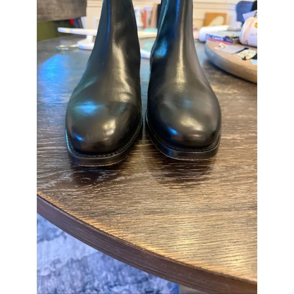 Marks & Spencer Black Leather Chelsea Boots sz 9.5 US EUC